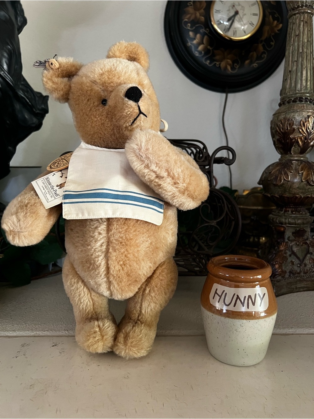 R John Wright Signed #3042 of 5000 Winnie the Pooh with Hunny Pot